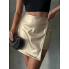 petite ateiler Taşlı şort etek deri gold h240018