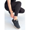 petite ateiler Tawen Siyah Cilt Bej Tabanlı Bağcıklı Spor Ayakkabı