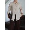 petite ateiler Tek cepli müslin gömlek bej pt