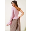 petite ateiler Tek Omuzlu Basic Bluz Pembe T4275