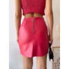 petite ateiler Tek yırtmaçlı arkadan fermuarlı deri etek fuşya s24475