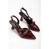 petite ateiler Tetti Bordo Rugan Topuklu Ayakkabı