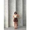 petite ateiler Volanlı keten şort kahve s255058