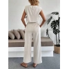 petite ateiler Yan bağlama detaylı pantolonlu takım bej