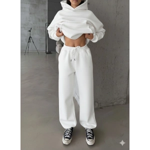 petite ateiler 3 iplik şardonlu Lastik paça eşofman beyaz p510439