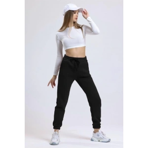 petite ateiler 3 iplik şardonlu paça lastikli eşofman siyah is001