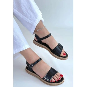 petite ateiler Andana Siyah Cilt Sandalet