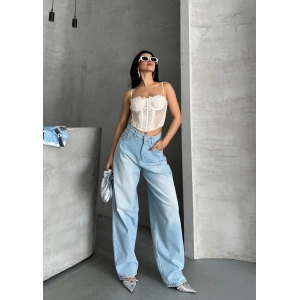 petite ateiler Baggy süper taş bıyık yıkama buz mavi d2007