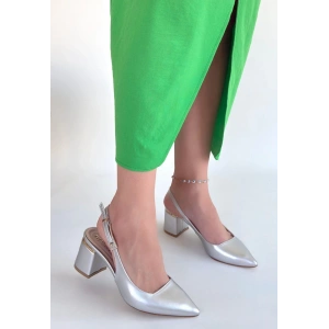 petite ateiler Buant Gümüş Cilt Topuklu Ayakkabı