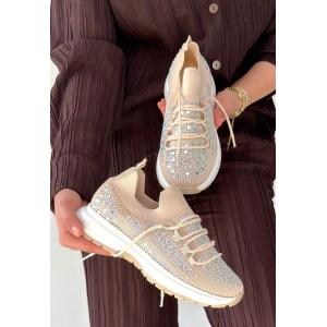 petite ateiler Ceas Bej Triko Bağcıklı Spor Ayakkabı