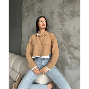 petite ateiler Çift renkli kısa gömlek vizonbeyaz s4021