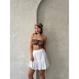 petite ateiler Çingene keten etek beyaz s24808