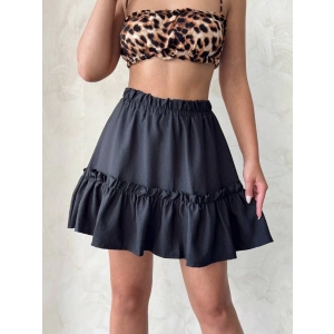 petite ateiler Çingene keten etek siyah s24808