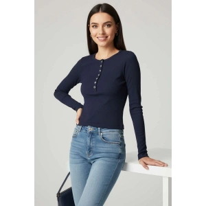 petite ateiler Çıtçıt Detaylı Bluz Lacivert T4343