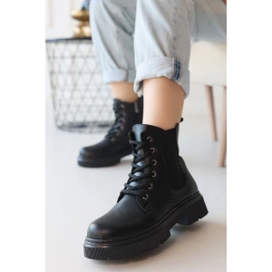 petite ateiler Daum Siyah Cilt Bağcıklı Bot