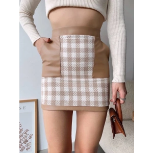 petite ateiler Deri cep garnili kaşe etek bej h24604