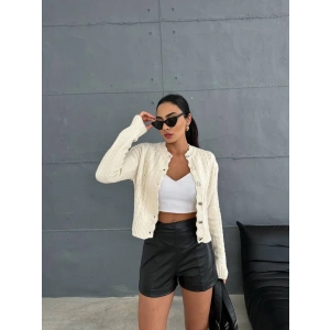 petite ateiler Düğme detaylı hırka ekru