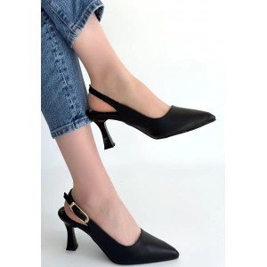 petite ateiler Hies Siyah Cilt Topuklu Ayakkabı