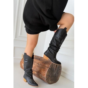 petite ateiler Jeoni Siyah Cilt Topuklu Çizme