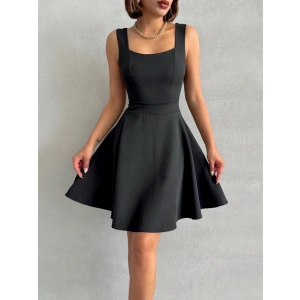 petite ateiler Kadın kare yaka kısa elbise s251188