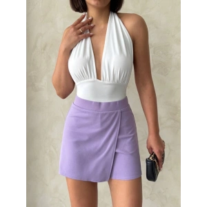 petite ateiler Kapaklı şort etek lila s208