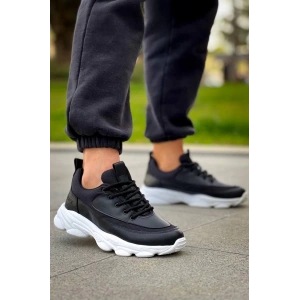 petite ateiler KB-707  Kuback Siyah Cilt Yüksek Taban Bağcıklı Günlük Erkek Ayakkabı