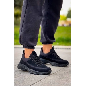 petite ateiler KB-707  Kuback  Siyah Süet Siyah Yüksek Taban Bağcıklı Günlük Erkek Ayakkabı