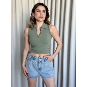 petite ateiler Kısa fermuarlı crop