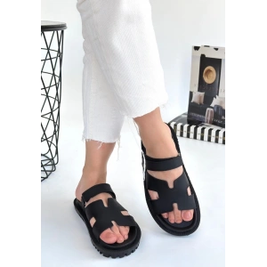 petite ateiler Kooni Siyah Nubuk Terlik