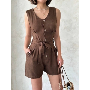 petite ateiler Kuşaklı şortlu tulum