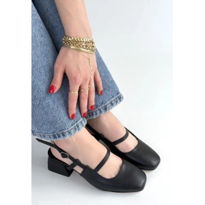 petite ateiler Liva Siyah Cilt Topuklu Ayakkabı