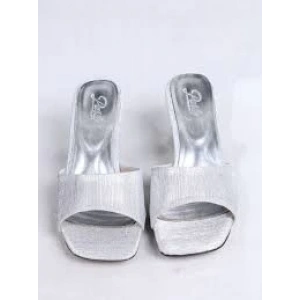 petite ateiler Luart Gümüş Simli Topuklu Terlik