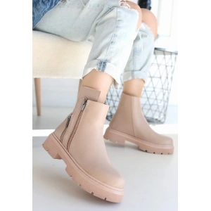 petite ateiler Menta Nude Cilt Fermuar Aksesuarlı Bot