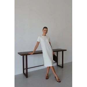 petite ateiler Modal yırtmaçlı elbise beyaz pt