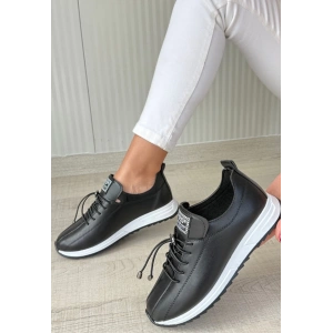 petite ateiler Monya Siyah Cilt Bağcıklı Spor Ayakkabı