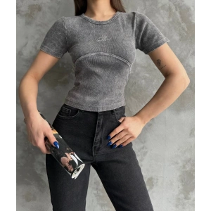 petite ateiler Nakış işlemeli asit yıkamalı bluz