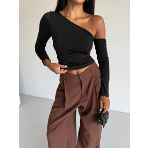 petite ateiler Omuz detaylı kollu bluz siyah f2336