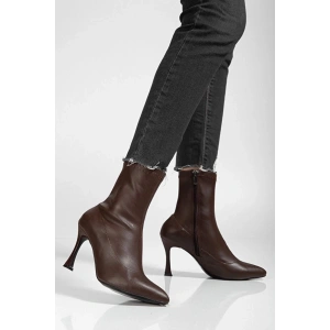 petite ateiler Orjen Kahverengi Cilt Streç Topuklu Bot