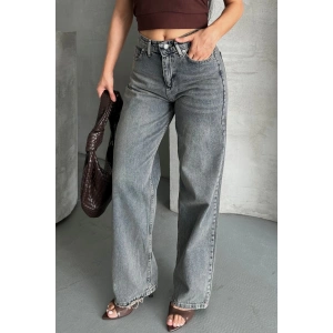 petite ateiler Palazzo bıyık kar yıkama buz mavi jeans pantolon d2008