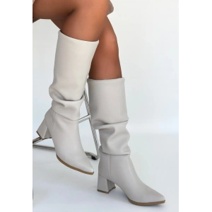 petite ateiler Pitay Bej Cilt Topuklu Çizme