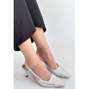 petite ateiler Sione Gümüş Cilt Topuklu Ayakkabı