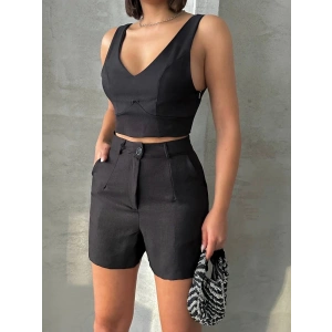 petite ateiler Şortlu keten takım s255014