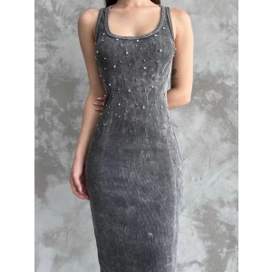 petite ateiler Taşlı askılı elbise