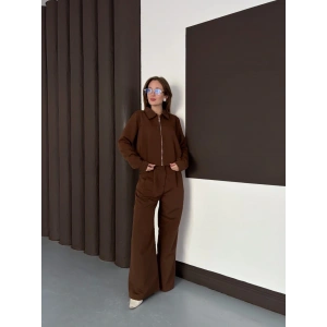 petite ateiler Trenç takım alt üst kahve ons