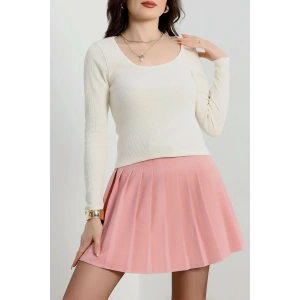 petite ateiler U yaka kaşkorse bluz beyaz A132