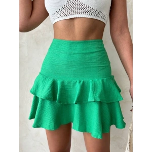 petite ateiler Valonlu fırfırlı etek yeşil s24681