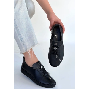 petite ateiler Warte Siyah Deri Bağcıklı Spor Ayakkabı