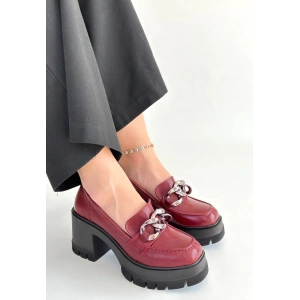 petite ateiler Winar Bordo Rugan Doldu Topuk Ayakkabı