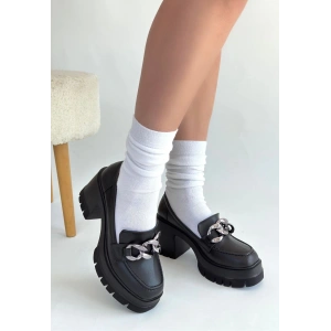 petite ateiler Winar Siyah Cilt Doldu Topuk Ayakkabı