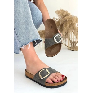 petite ateiler Zooy Yeşil Nubuk Terlik